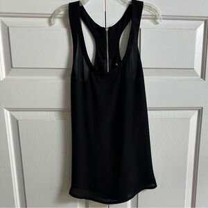 Express Black Sleeveless Blouse, Tank, Gold Zipper on Upper Back, Size M